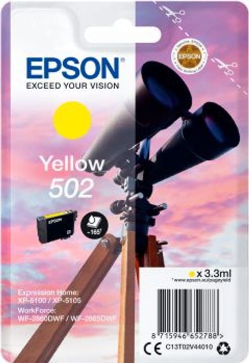 Epson Cartouche d'encre 502 yellow Cartouche d'encre Cartouche d'encre 502 yellow Cartouche d'encre Epson 798559300000 Photo no. 1