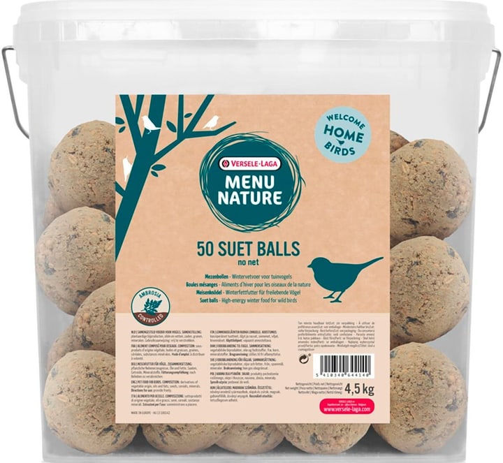 Versele Laga Nourriture pour oiseaux Boulettes de mésanges sans filet, 50 x 90 g Graines pour les oiseaux