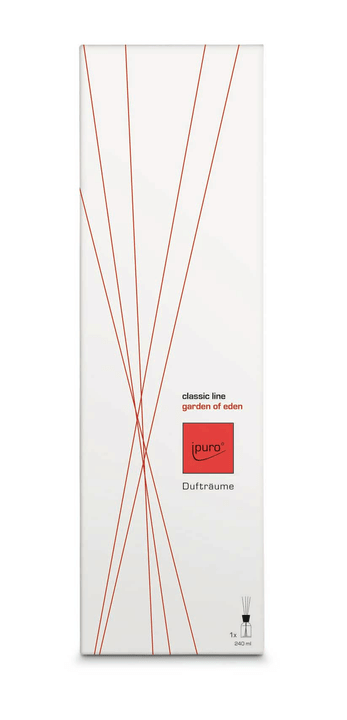 Ipuro Classic Line garden of eden, 240ml Classic Line garden of eden, 240ml Ipuro 656138300010 Taglio L: 11.0 cm x L: 7.9 cm x A: 36.3 cm N. figura 1