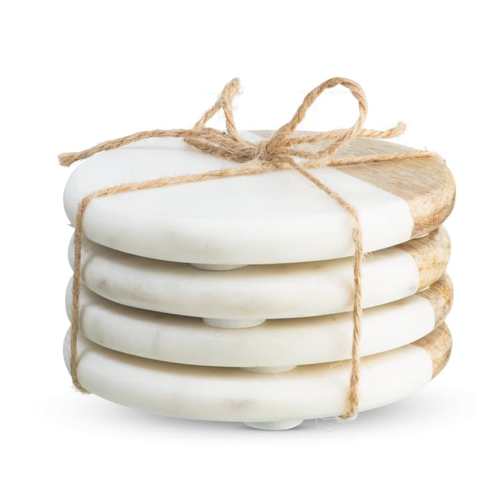 STONE Sous verres 4pcs. beige/blanc STONE Sous verres 4pcs. beige/blanc 393248600000 Photo no. 1