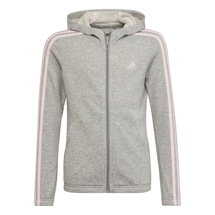 Image of Adidas Essentials 3-Streifen Kapuzenjacke Sweatjacke grau bei Migros SportXX