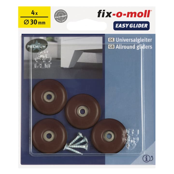 Image of Fix-O-Moll Universalgleiter mit Schraube 5 mm / Ø 30 4 x