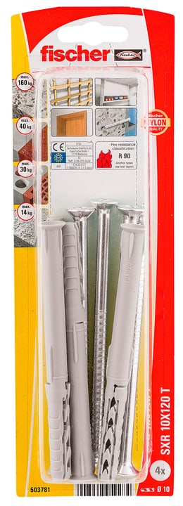 Image of fischer Langschaftdübel SXR 10 x 120 inkl. Schrauben Langsschaftdübel