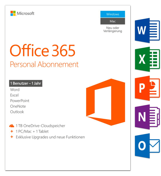 Microsoft Office 365 Personal 2016 PC/Mac (D) Physisch (Box) Office 365 Personal 2016 PC/Mac (D) Physisch (Box) Microsoft 785300121046 Bild Nr. 1