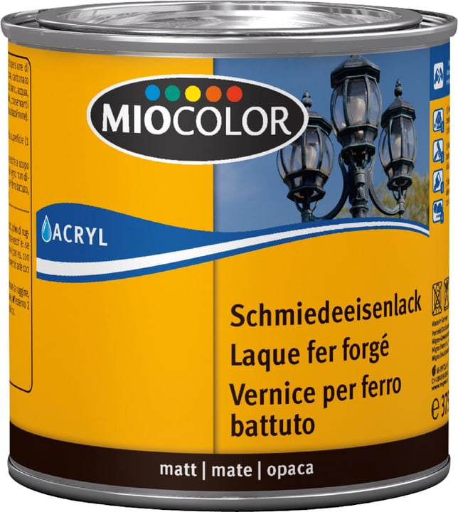 Image of Miocolor Schmiedeeisenlack Schwarz 375 ml Klarlack bei Do it + Garden von Migros