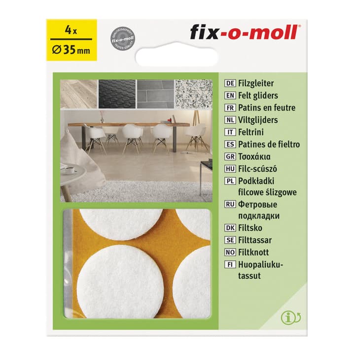 Image of Fix-O-Moll Filzgleiter 3 mm / Ø 35 4 x