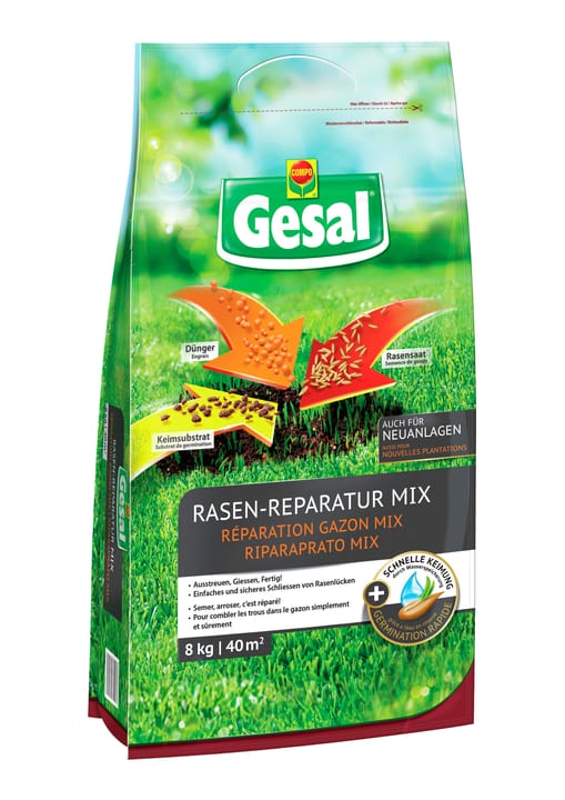 Image of Compo Gesal Rasen-Reparatur MIX, 8 kg Rasensamen