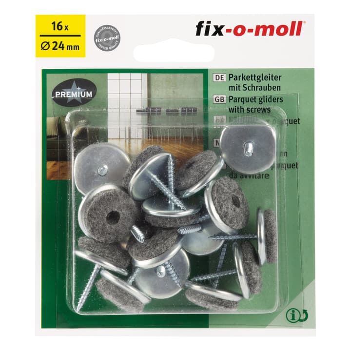 Image of Fix-O-Moll Parkettgleiter mit Schraube 5 mm / Ø 24 16 x