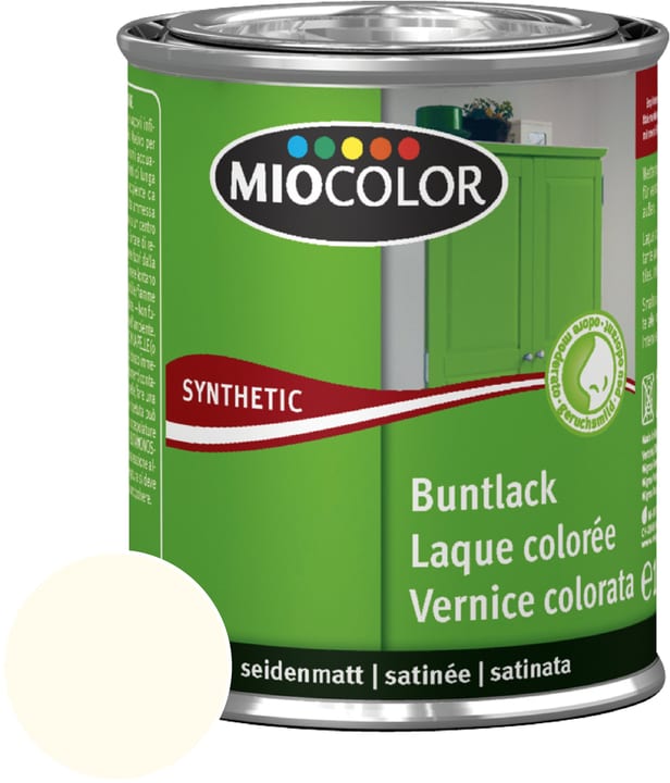 Image of Miocolor Synthetic Buntlack seidenmatt Hellelfenbein 125 ml bei Do it + Garden von Migros