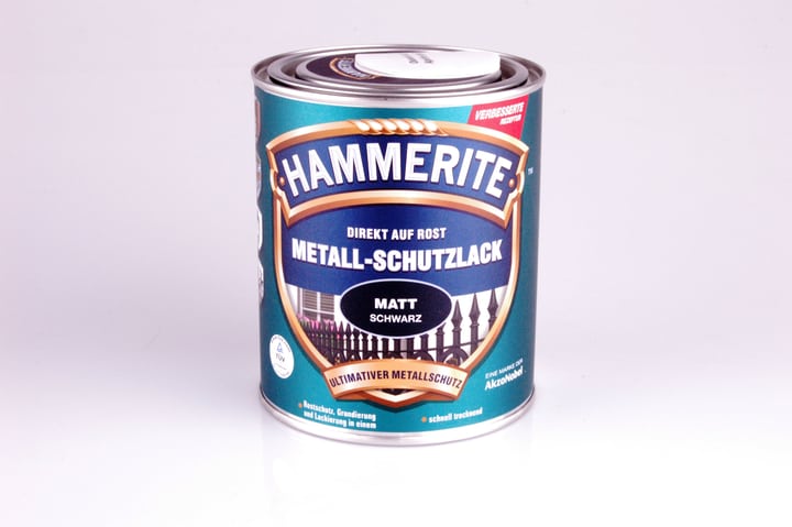 Image of Hammerite Metallschutzlack matt Schwarz 750 ml