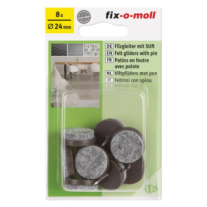 Image of Fix-O-Moll Filzgleiter mit Stift 4 mm / Ø 24 8 x