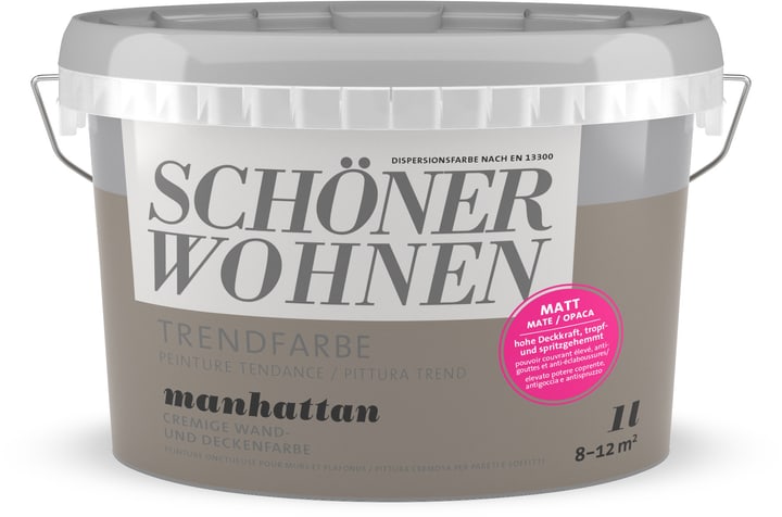 Schöner Wohnen Couleur tendance mate Couleur tendance mate Schöner Wohnen 660941100000 Couleur Manhatten Contenu 1.0 l Photo no. 1