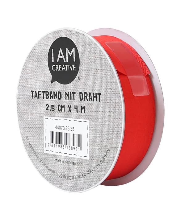 Image of I AM CREATIVE Taftband rot 25 mm x 4 m Satinband