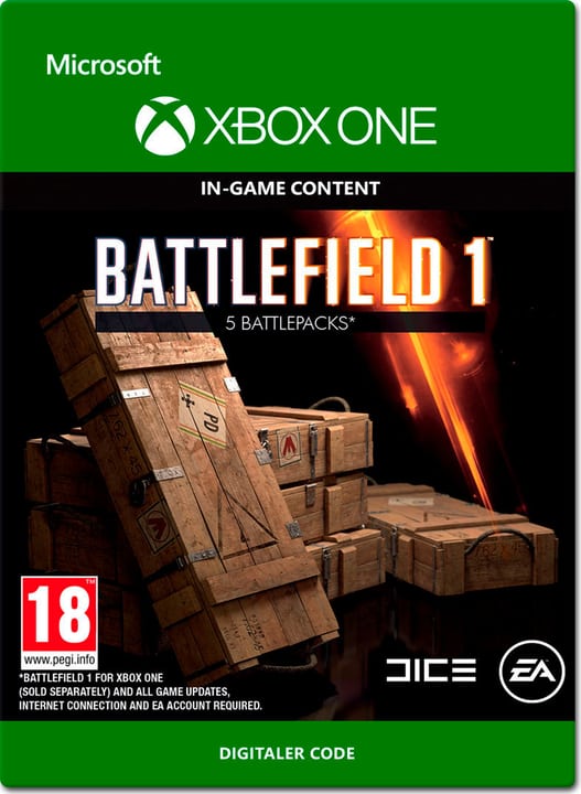 Xbox One - Battlefield 1: Battlepacks x5 Download (ESD) Xbox One - Battlefield 1: Battlepacks x5 Download (ESD) 785300137306 N. figura 1