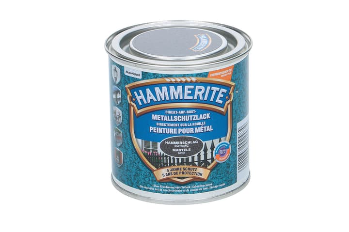 Image of Hammerite Metallschutzlack Hammerschlag Schwarz 250 ml