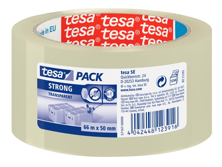 Image of Tesa tesapack® strong 66m:50mm transparent Klebebänder