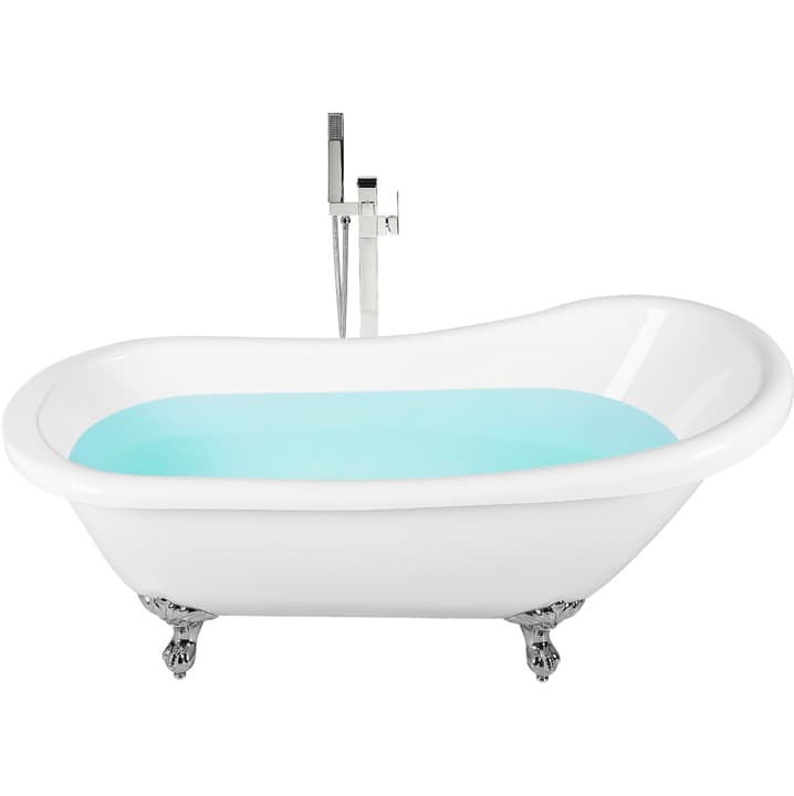 Image of Beliani Badewanne freistehend weiss oval 170 x 76 cm CAYMAN Freistehende