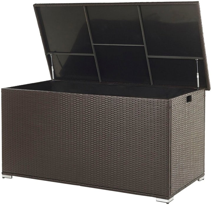 Image of Beliani Auflagenbox Rattan braun 155 x 75 cm MODENA Kissenbox