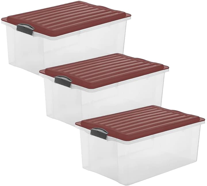 Image of Rotho Compact 38L A3, 3er Set IRON ROT Aufbewahrungsbox