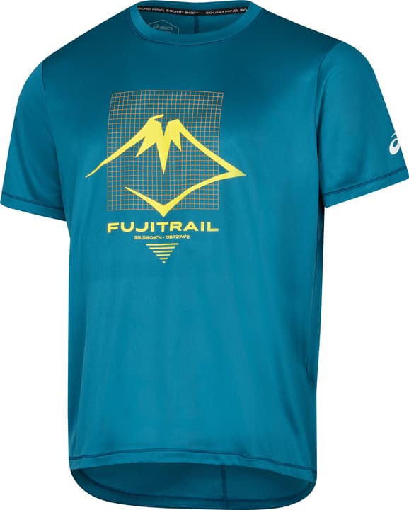 Image of Asics Fujitrail Logo SS Top Laufshirt petrol