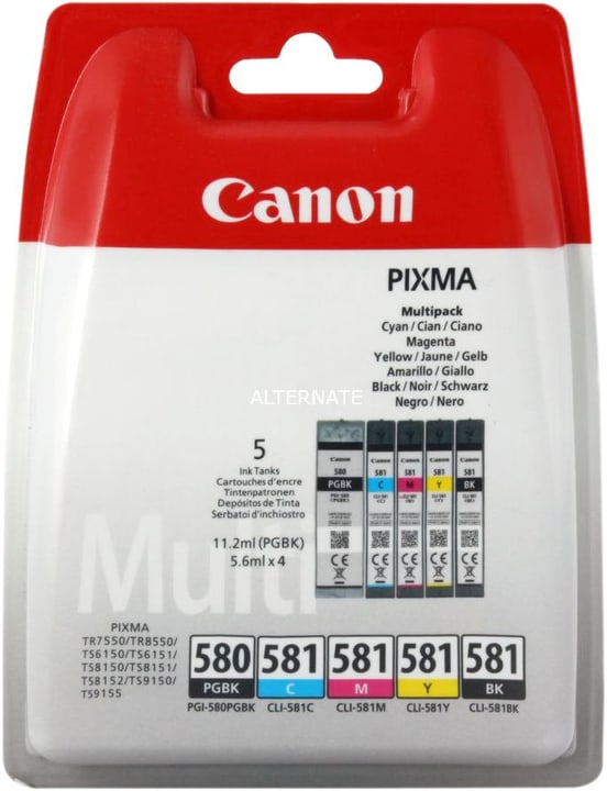 Canon PGI-580/581 Multipack Cartouche d'encre PGI-580/581 Multipack Cartouche d'encre Canon 798542800000 Photo no. 1
