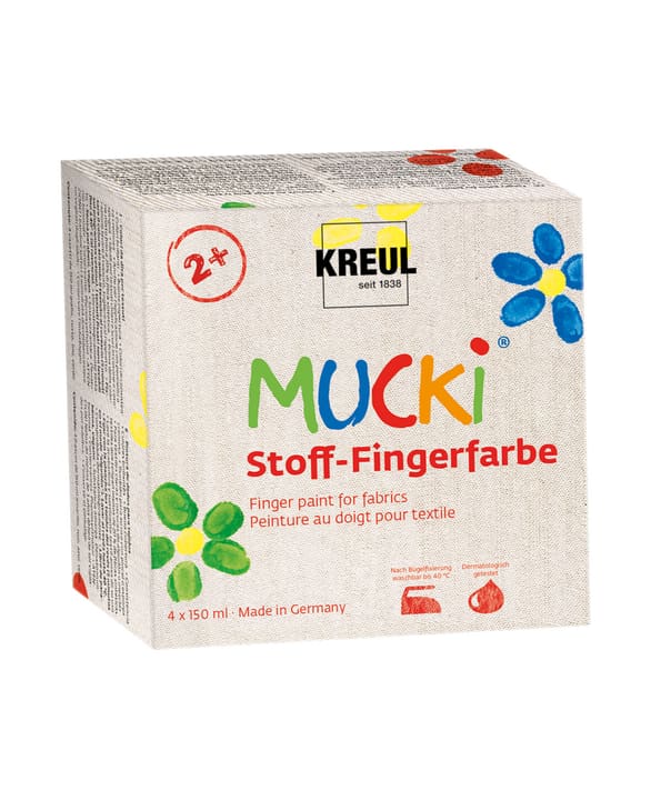 Image of C.Kreul MUCKI Stoff-Fingerfarben 4er Set, Farben auf Wasserbasis für Kinder, Bunt, 4 x 150 ml bei Do it + Garden von Migros