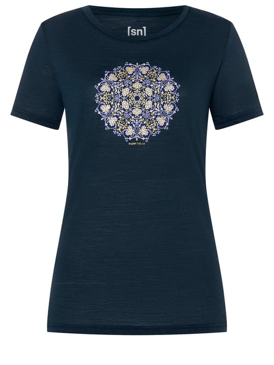 Image of super.natural W Ornament Tee Yogashirt dunkelblau