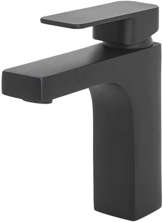 Image of Beliani Wasserhahn Einhandmischer Messing matt schwarz IRUPU Waschtischarmatur