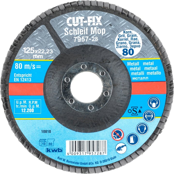 kwb CUT-FIX® Disque abrasif, pour le métal, ø 125 mm, K80 CUT-FIX® Disque abrasif, pour le métal, ø 125 mm, K80 kwb 610521800000 Photo no. 1