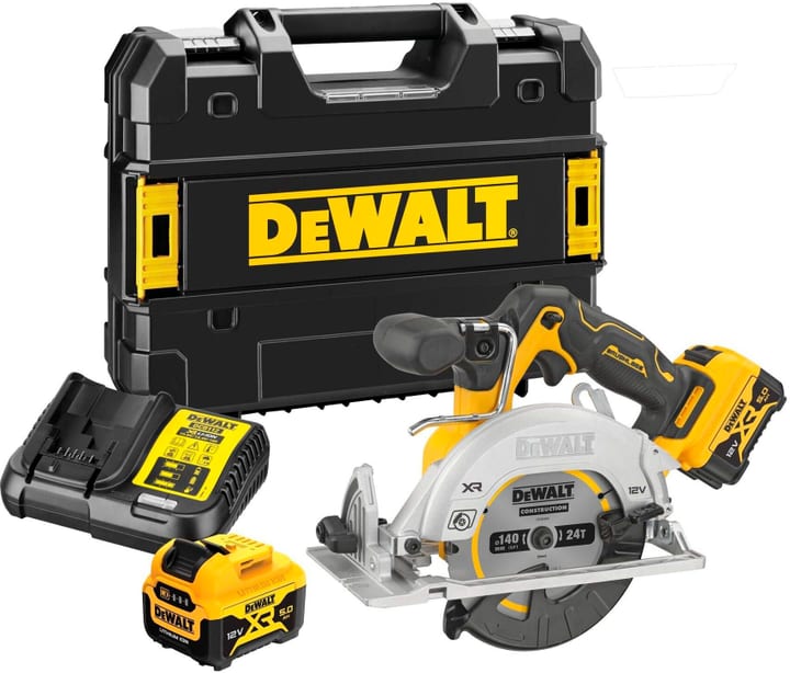 DeWalt Sega circolare a batteria 12 V, 2 batterie da 3 Ah, kit