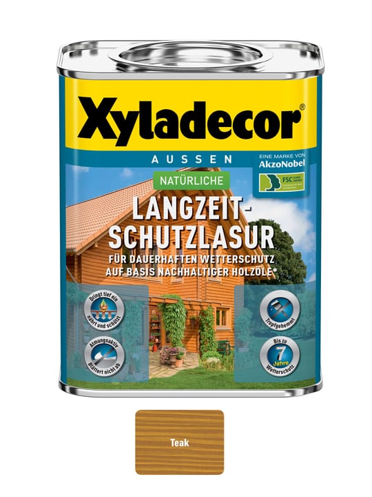 XYLADECOR nat. vernis de protection à long terme Teck 750 ml nat. vernis de protection à long terme Teck 750 ml XYLADECOR 661777700000 Couleur Teck Contenu 750.0 ml Photo no. 1