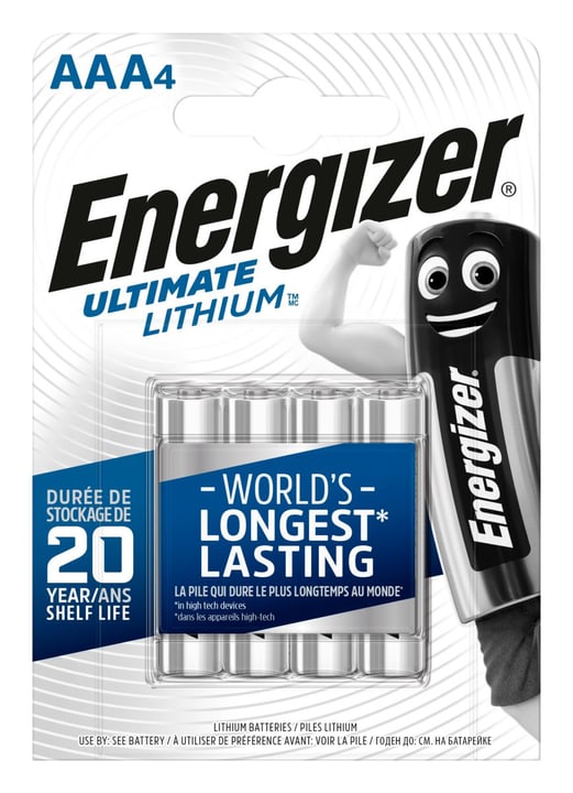 Energizer Lithium AAA / L92 4 pièces pile Batterie Lithium AAA / L92 4 pièces pile Batterie Energizer 704710300000 Photo no. 1