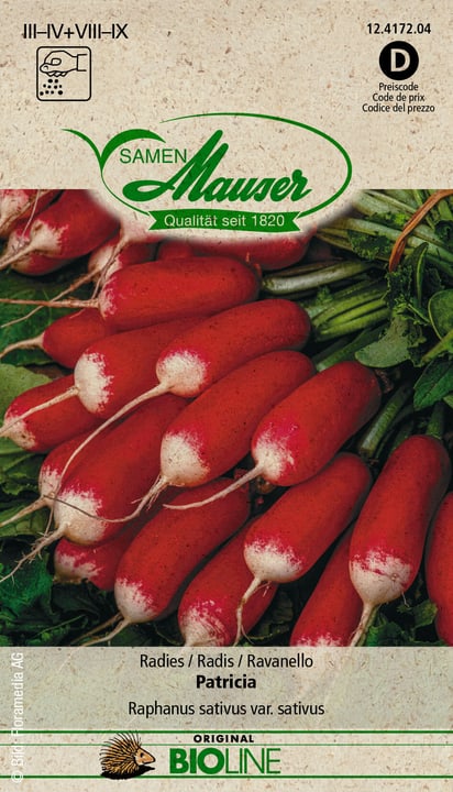Image of Samen Mauser BIO Radies Patricia Gemüsesamen