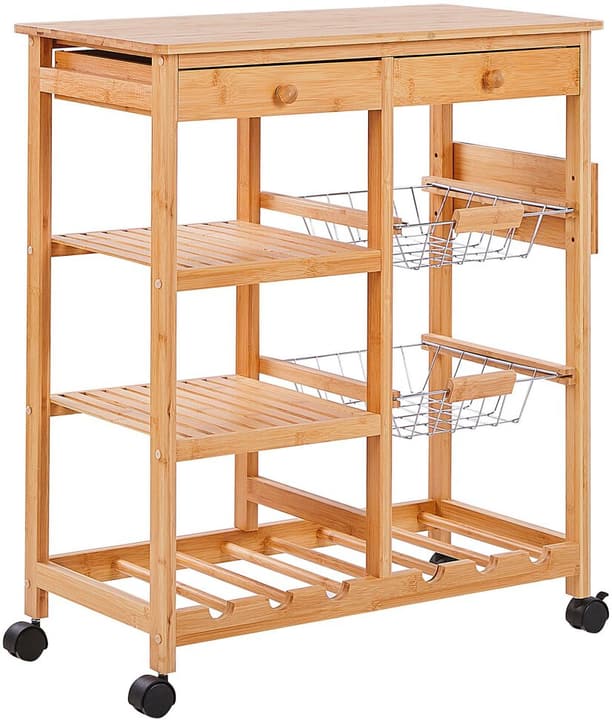 Image of Beliani Servierwagen Bambusholz hellbraun mit 2 Schubladen MORINO