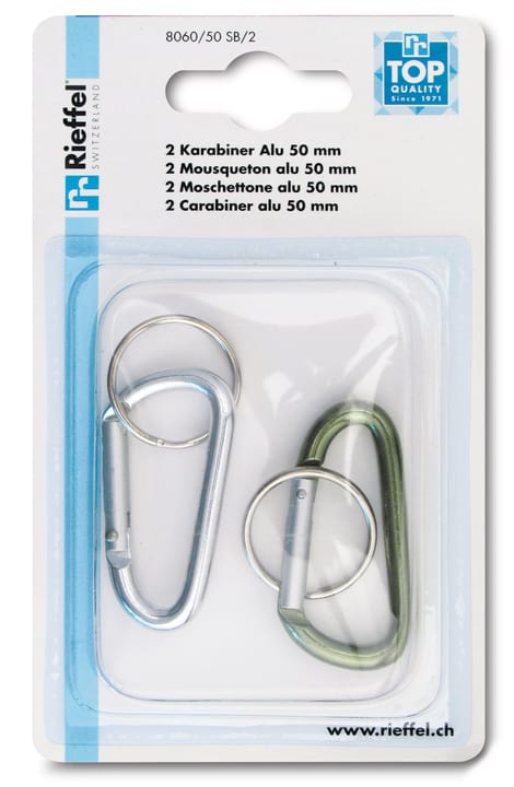 Image of Rieffel Schlüsselkarabiner Ellipse 50 mm, 2 Stk. Schlüsselanhänger bei Do it + Garden von Migros
