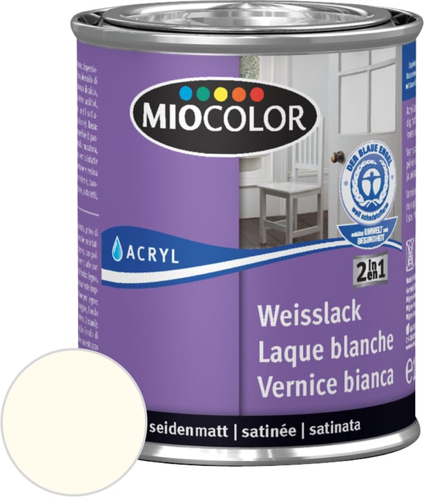 Image of Miocolor Acryl Weisslack seidenmatt altweiss 125 ml bei Do it + Garden von Migros