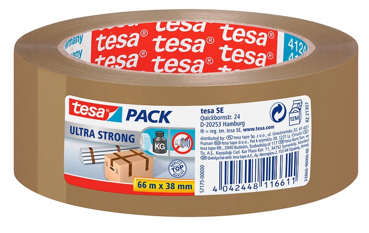 Image of Tesa tesapack® ultra strong 66m:38mm braun Klebebänder