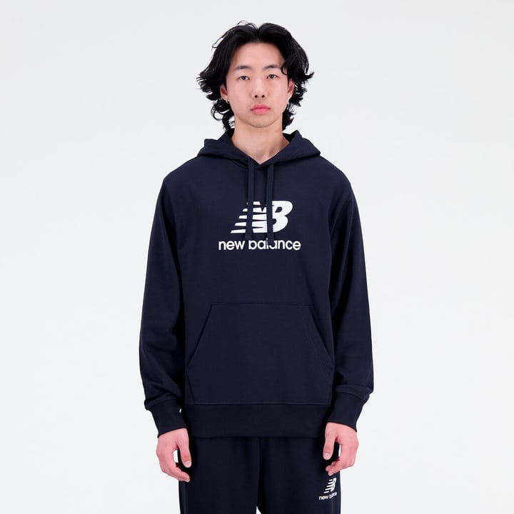 Image of New Balance Essentials Stacked Logo Hoodie Hoodie schwarz