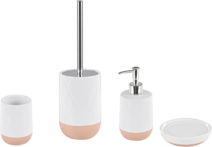 Image of Beliani Badezimmer Set 4-teilig Keramik weiss / beige LEBU