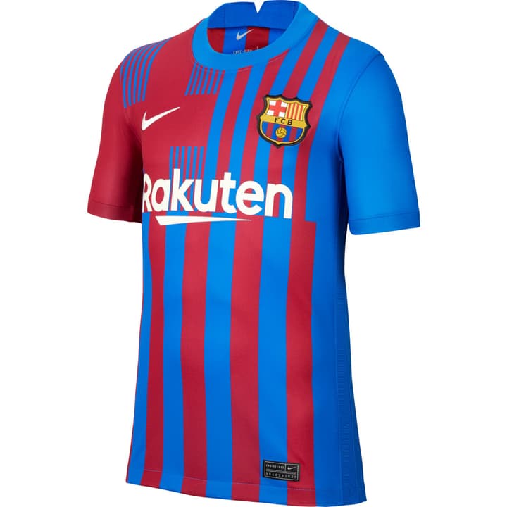 Image of Nike FC Barcelona 2021/22 Stadium Home Kids' Soccer Jersey Fussball Clubshirt dunkelrot