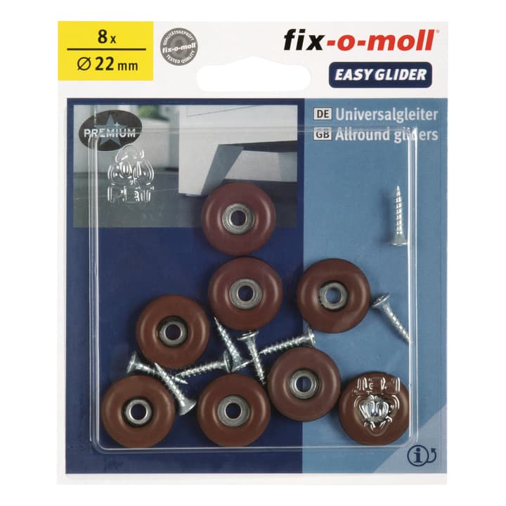 Image of Fix-O-Moll Universalgleiter mit Schraube 5 mm / Ø 22 8 x
