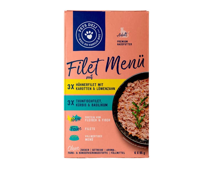 Image of Pets Deli Filet Menü Multipack, 6x 0.085 kg Nassfutter