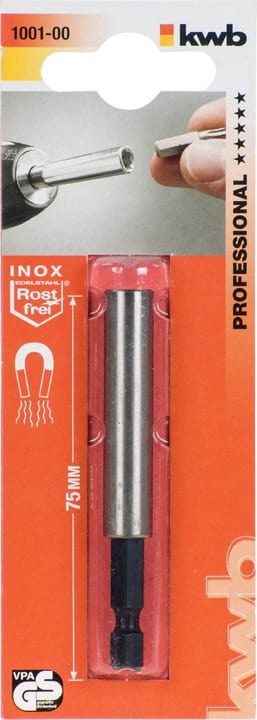 Image of kwb Inox Halter Edelstahlhülse 1/4' 75 mm, 1 Stk. Bits