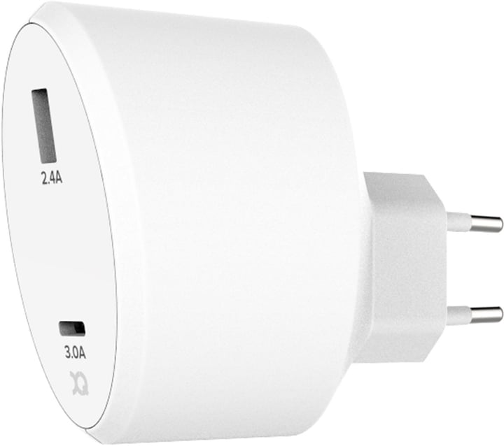 XQISIT Travel Charger 5.4A Dual USB + USB C EU weiss Ladegerät Travel Charger 5.4A Dual USB + USB C EU weiss Ladegerät XQISIT 798623700000 Bild Nr. 1