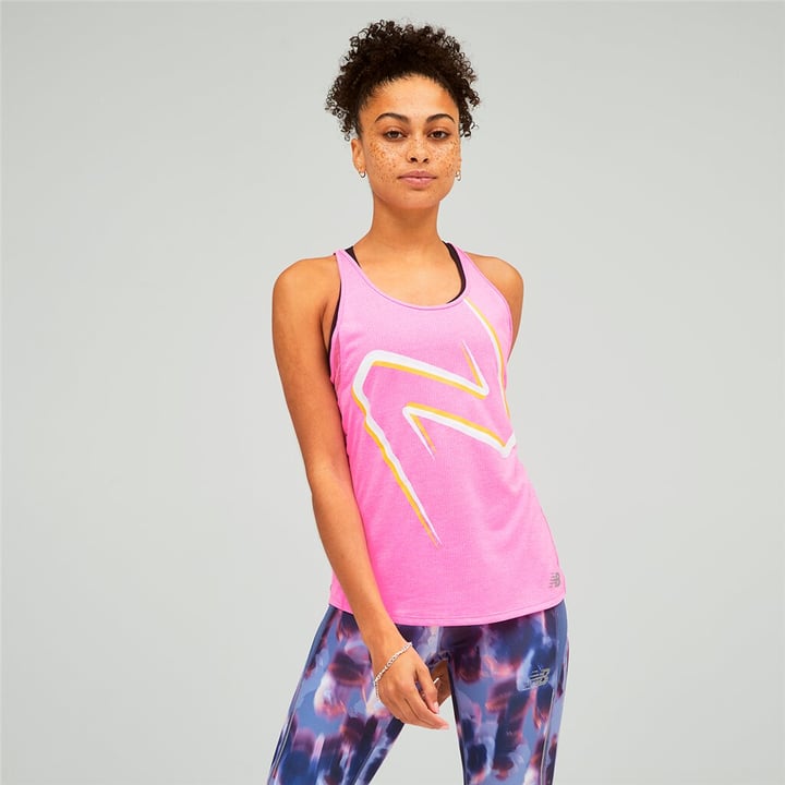 Image of New Balance Printed Impact Run Tank pink