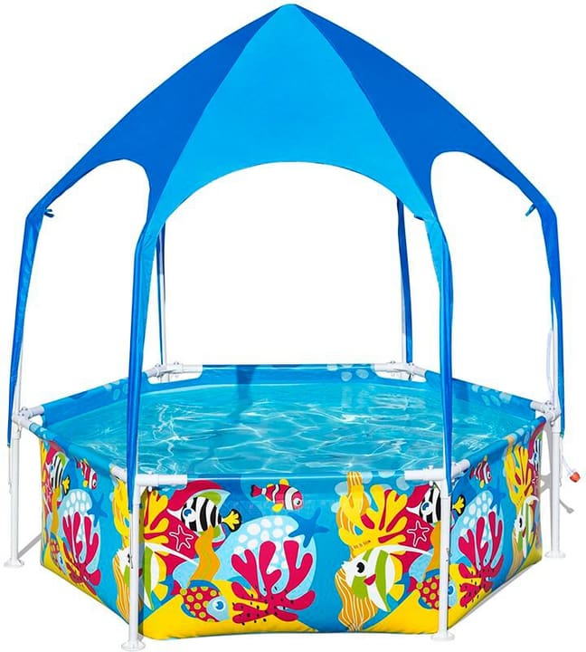 Image of Bestway Pool - Stahlrohrbecken 8-eckig mit Sonnenschutz 183 x 51 cm