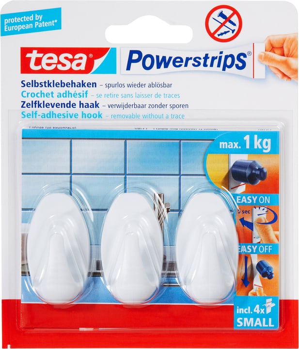 Image of Tesa Powerstrips Haken small oval Klebehaken