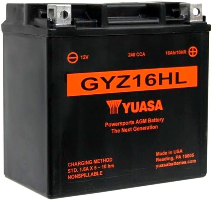 YUASA Batterie AGM 12V/16Ah/240A Batterie moto