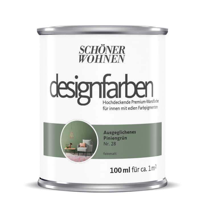 Image of Schöner Wohnen Designfarbe Piniengrün 100 ml Wandfarbe