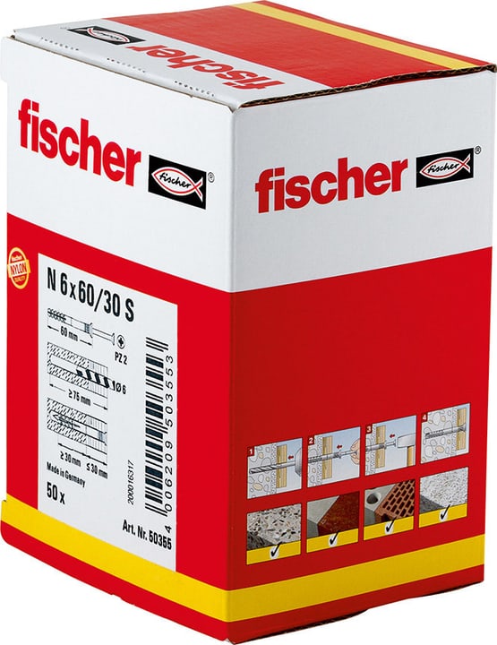 Image of fischer Nageldübel N 6 x 60/30 inkl. Schrauben